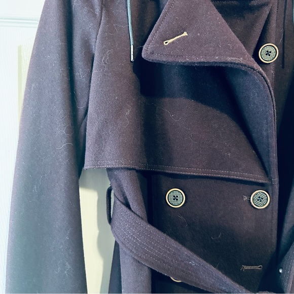 Marc New York Andrew Marc dark purple wool pea coat Size 6 NWOT - Picture 6 of 6